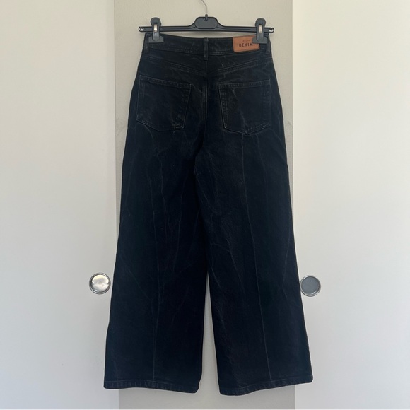 Sézane Le Crop Jeans – High Waisted Wide Leg – Black – Size EU 34 (US 2/XS) - Picture 3 of 13